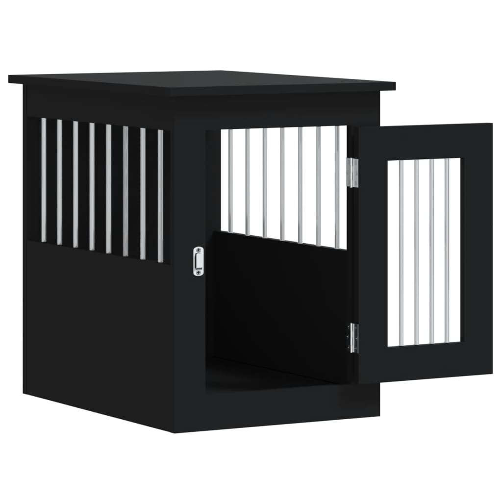 Jaula Para Perros Madera De Ingeniería Negro 45x62x59 Cm_5