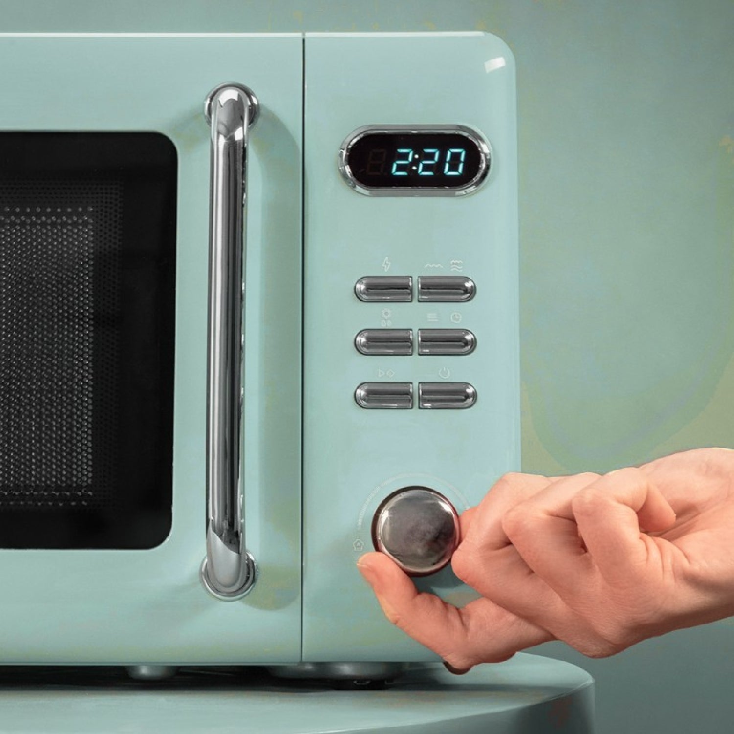 Microondas Digital Con Grill De 20 L Proclean 5110 Retro Green. 700 W En 5 Niveles, Temporizador Hasta 60 Mins, 8 Programas Y Modo Descongelación, D_1