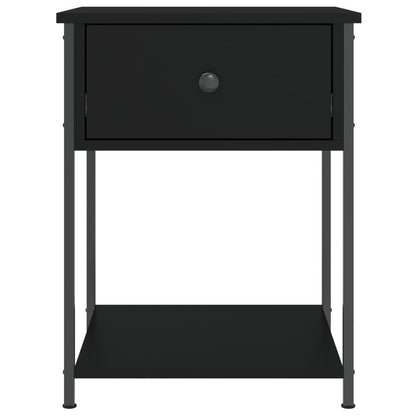 Mesita De Noche Madera De Ingeniería Negra 44x45x58 Cm_4