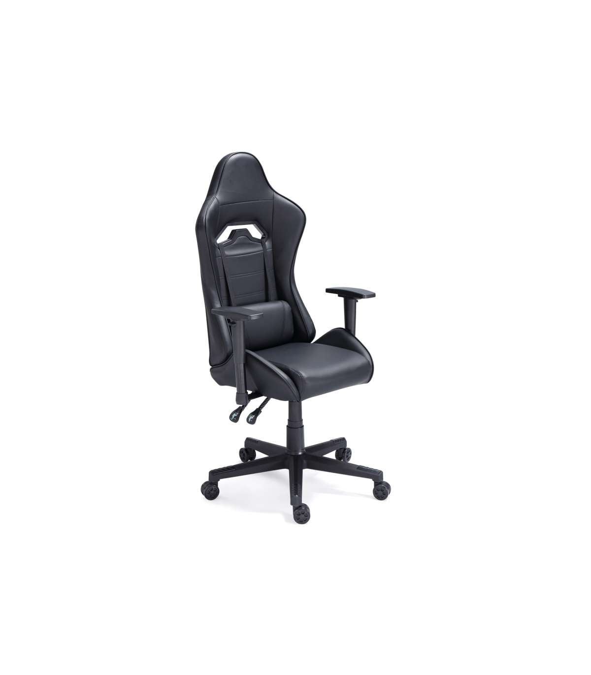 Sillón Gamer Giratorio Y Reclinable Jordan Tapizado En Símil Piel Negro, 123-133 Cm(alto_0