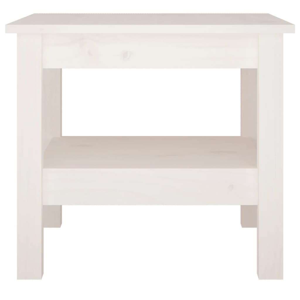 Mesa De Centro De Madera Maciza De Pino Blanco 45x45x40 Cm_1