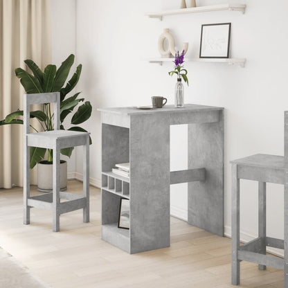 Mesa Alta Con Estantes Madera Gris Hormigón 90x47,5x103,5 Cm_1