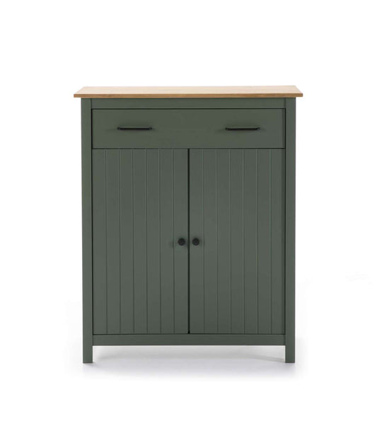 Mueble Auxiliar 2 Puertas 1 Cajón Mariana Acabado Verde, 110 Cm(alto) 90 Cm(ancho) 40 Cm(_0