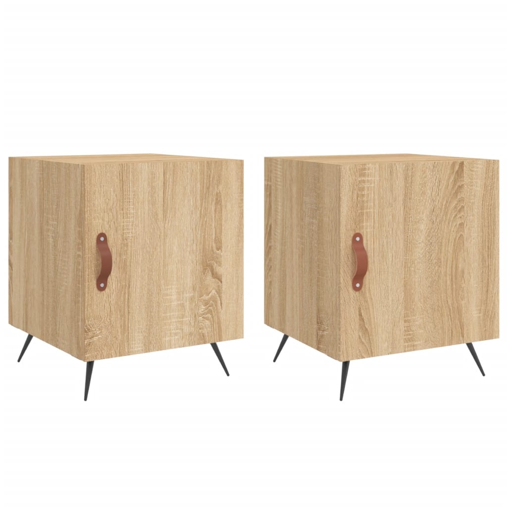 Mesitas Noche 2 Uds Madera Ingeniería Roble Sonoma 40x40x50 Cm_0