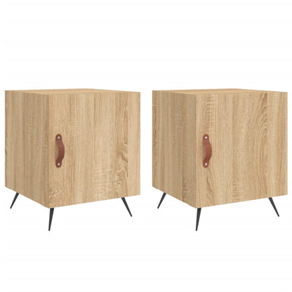 Mesitas Noche 2 Uds Madera Ingeniería Roble Sonoma 40x40x50 Cm_0