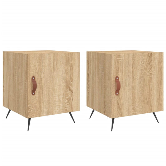 Mesitas Noche 2 Uds Madera Ingeniería Roble Sonoma 40x40x50 Cm_0