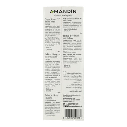 Pack 12 x Bebida de Avena con Cacao Amandin 1 L