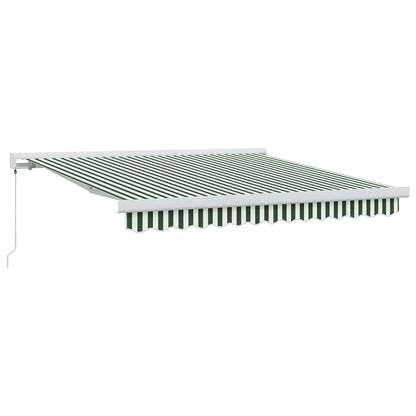 Toldo Retráctil Verde Y Blanco 300 X 250 Cm Lona Y Aluminio_0