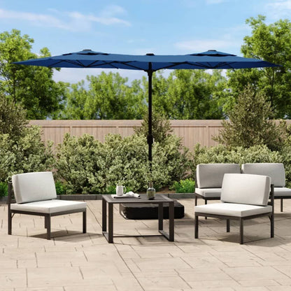 Vidaxl Sombrilla Doble De Jardín Azul Celeste 316x145 Cm_1