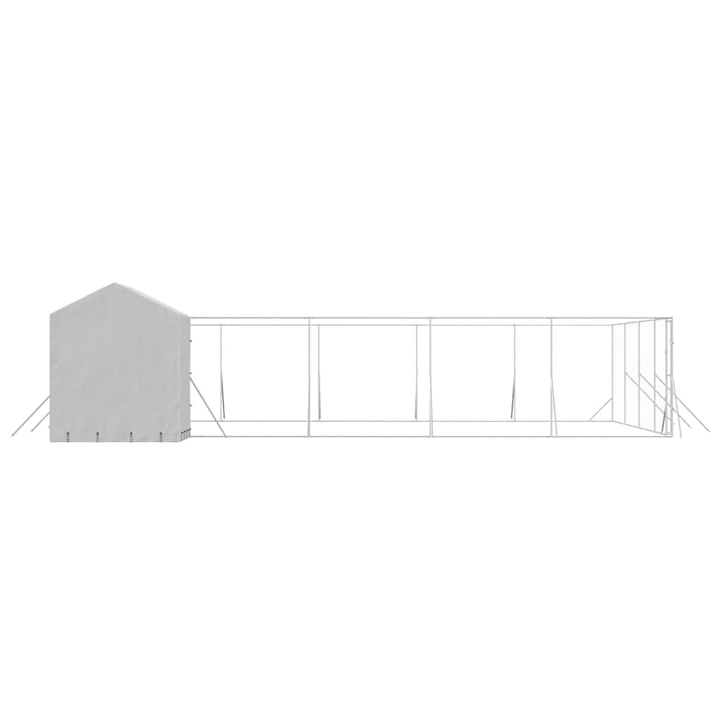 Perrera Exterior Con Techo Acero Galvanizado Plata 10x10x2,5 M_4