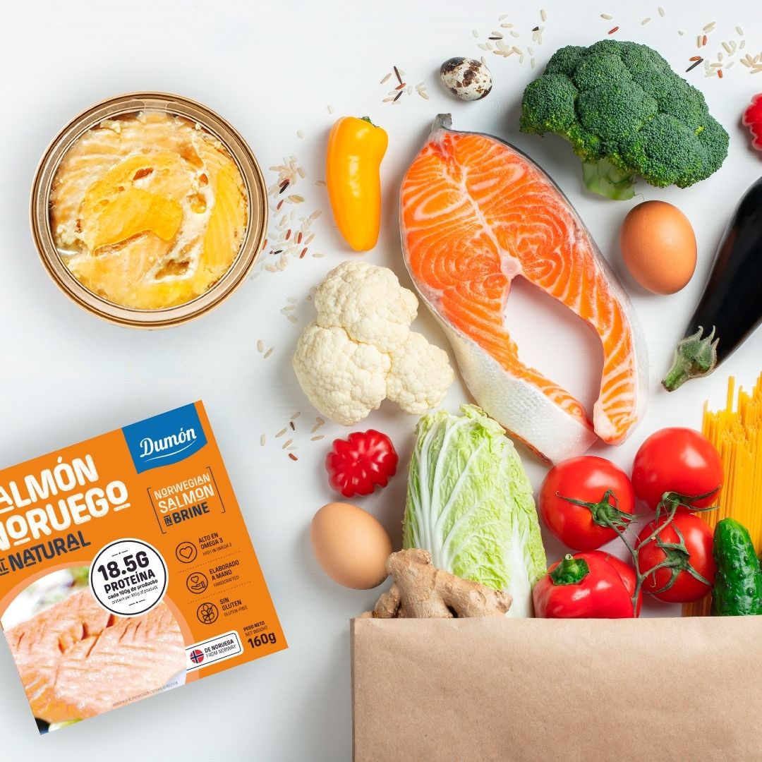 Dumón - Salmon Noruego En Conserva Al Natural 160gr - Rico En Omega 3, Proteínas Y Antioxidantes - Salmon Noruego En Lata - Pack De 12 Unidades_1