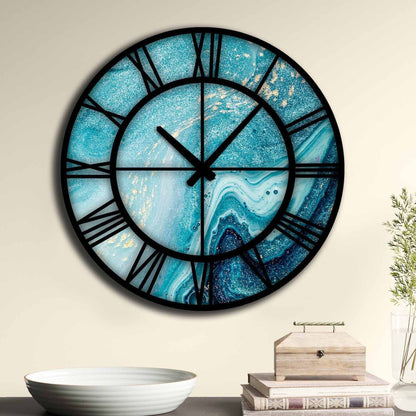 Reloj Mdf Decorativo Azul_1