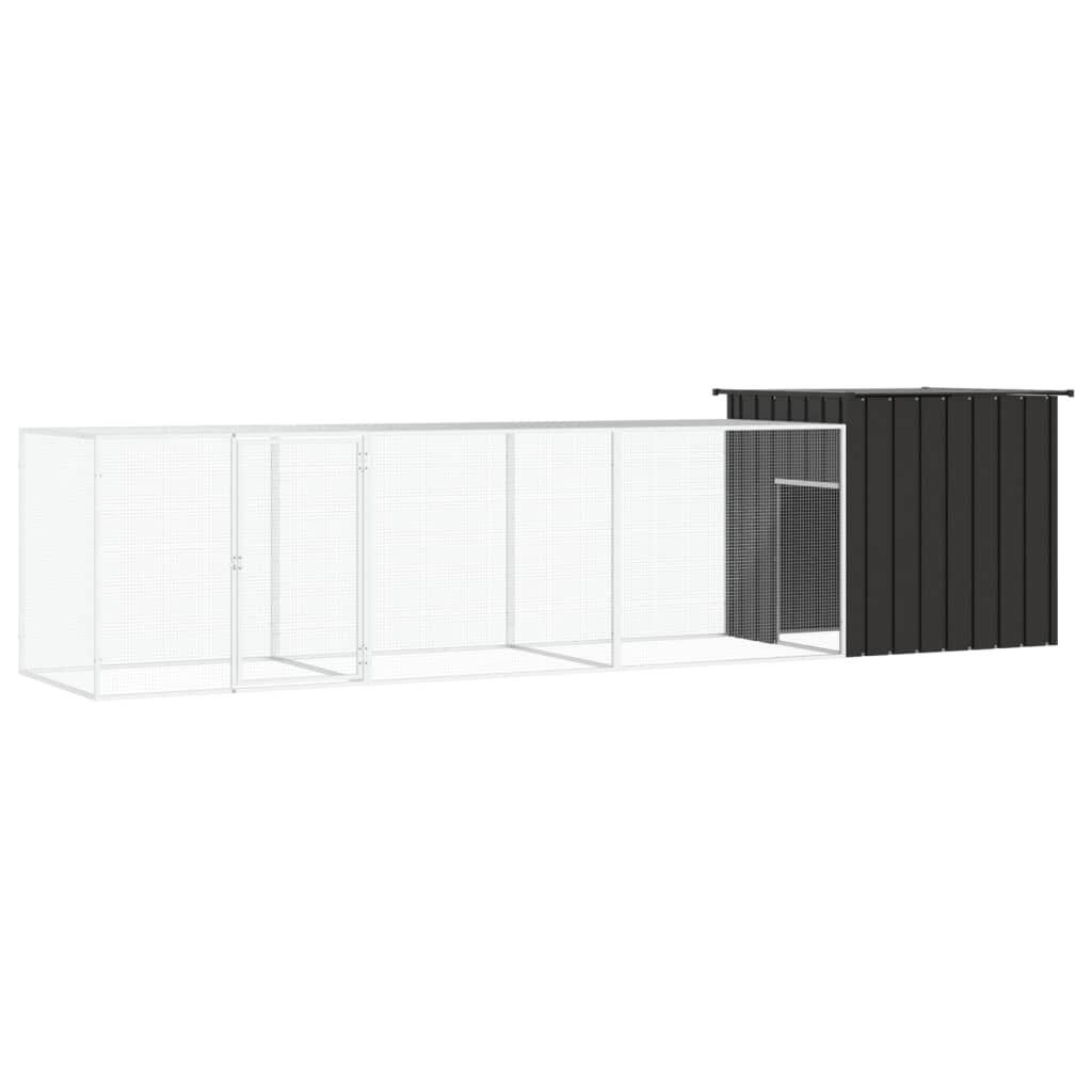 Vidaxl Jaula De Gallinas Acero Galvanizado Antracita 400x91x100 Cm_0