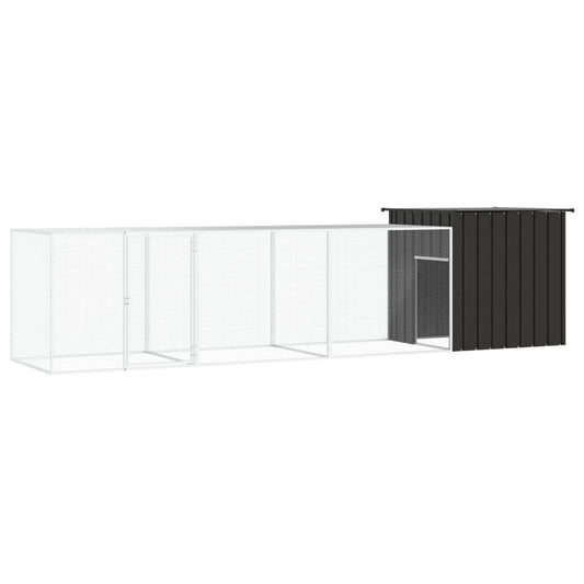 Vidaxl Jaula De Gallinas Acero Galvanizado Antracita 400x91x100 Cm_0