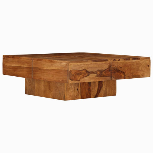 Mesa De Centro De Madera Maciza De Acacia 80x80x30 Cm_0