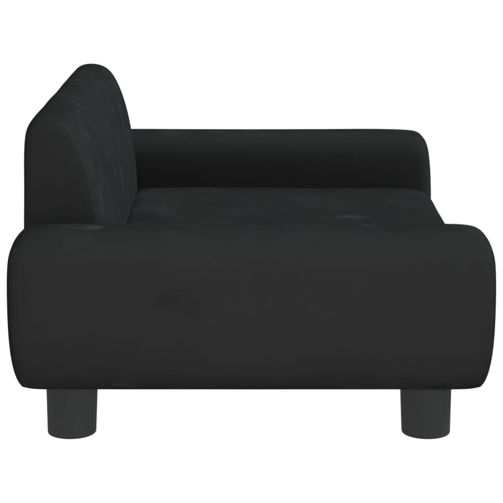 Cama Para Perros De Terciopelo Negra 70x45x33 Cm / Vetonek_5
