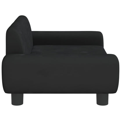 Cama Para Perros De Terciopelo Negra 70x45x33 Cm / Vetonek_5
