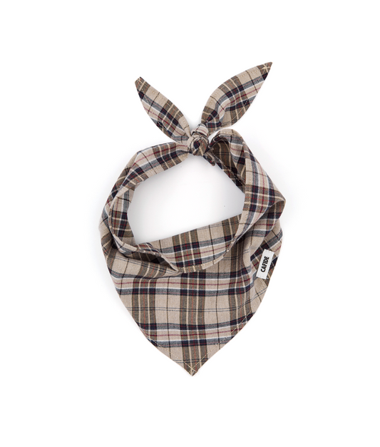 Cafide Bandana Para Perro Tartán Windsor. Modelo Nata. Talla L (38-42 Cm)_0