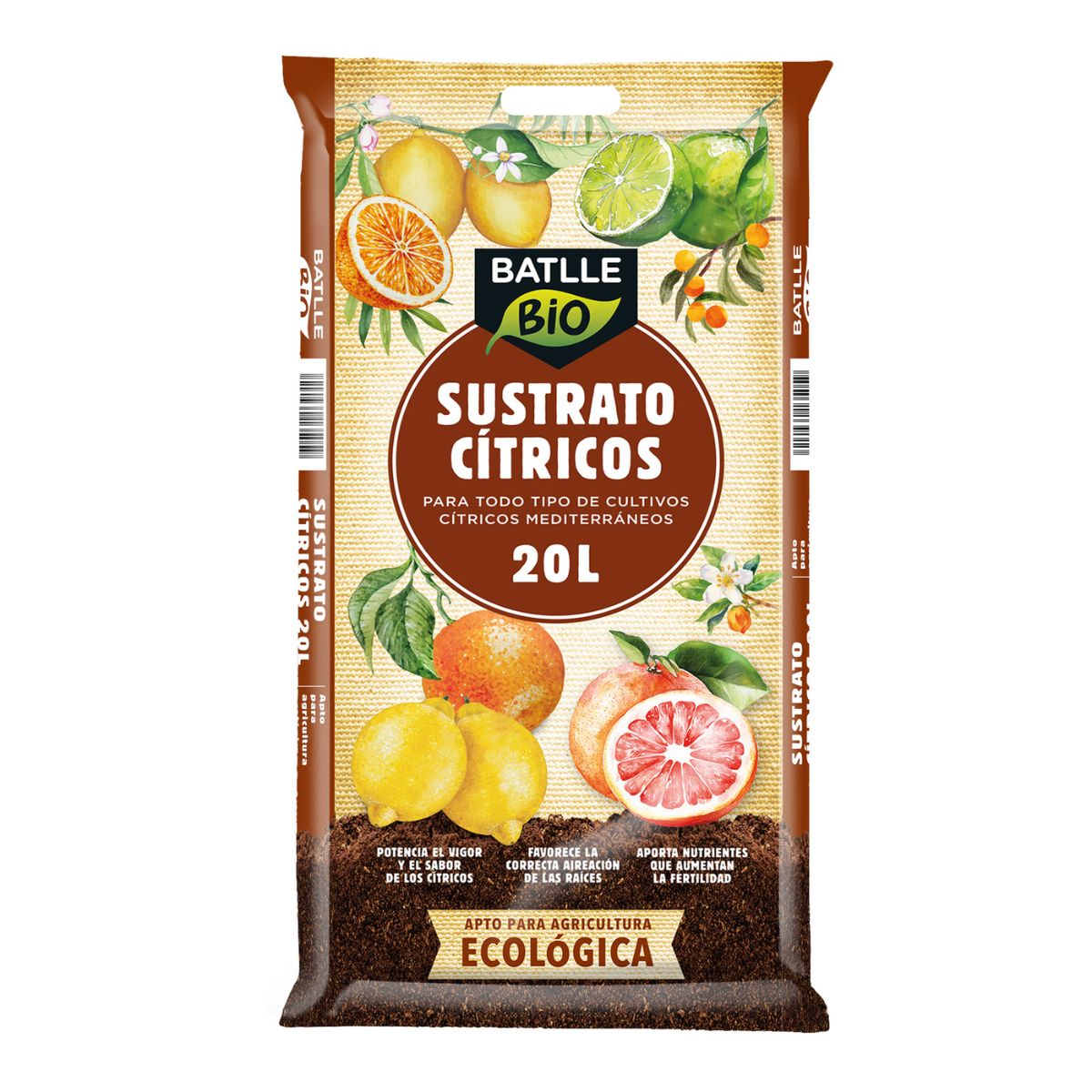 Sustrato Cítricos ecológico Batlle Bio 20 L