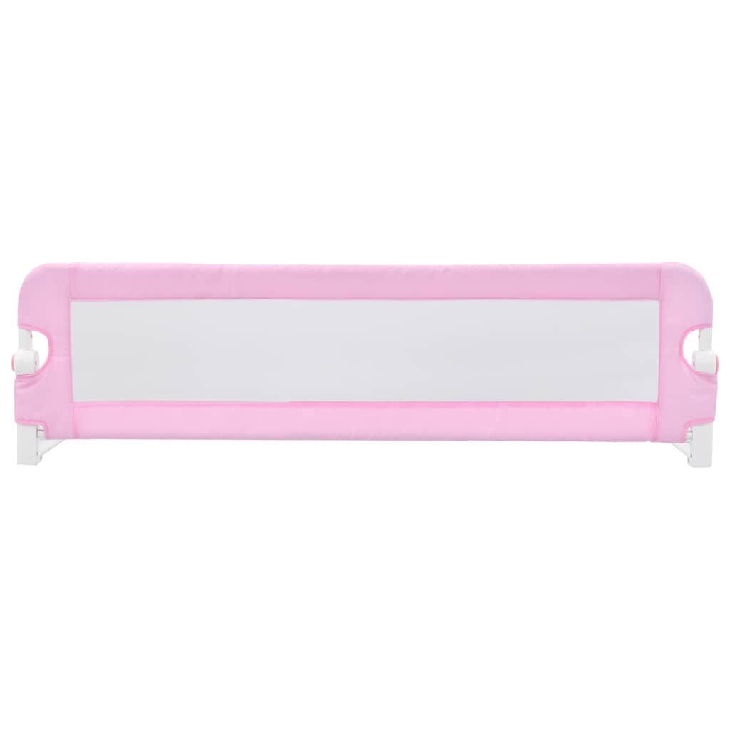 Vidaxl Barandilla De Seguridad Cama De Niño Poliéster Rosa 120x42 Cm_2