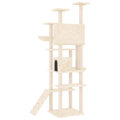 Vidaxl Rascador Para Gatos Con Postes De Sisal Crema 191 Cm_4