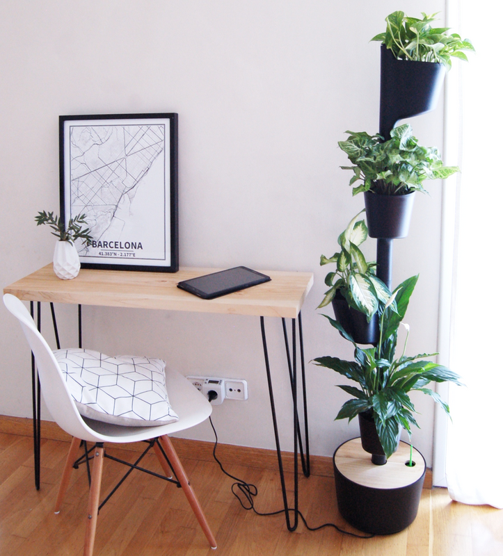 Macetero Vertical Citysens Con Riego Inteligente De 4 Macetas Ncegro, Con 4 Plantas De Regalo_1