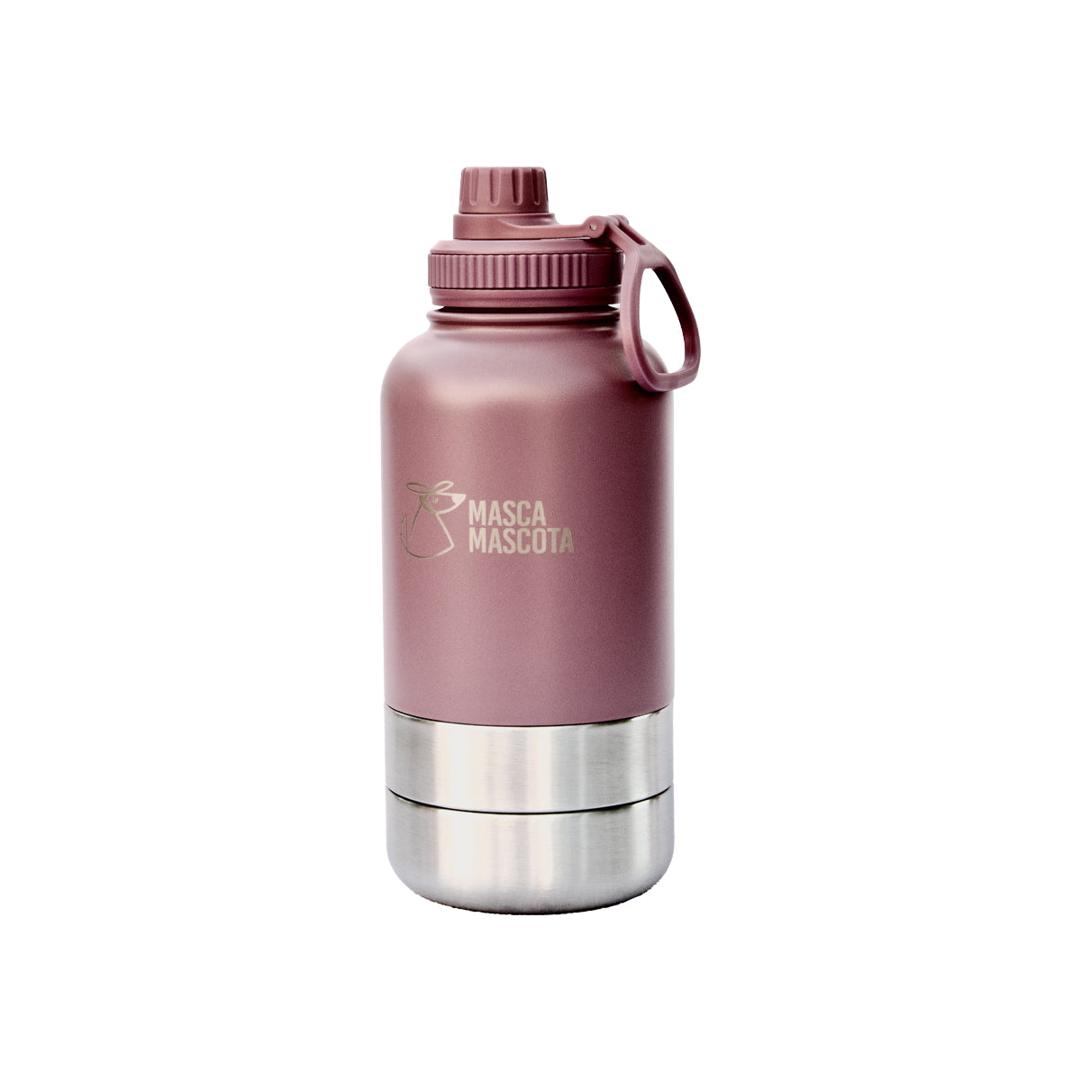 Botella 3 En 1 Para Perros Y Gatos. Acero Inoxidable Con Compartimentos Para Agua, Pienso Y Bebedero Integrado_2