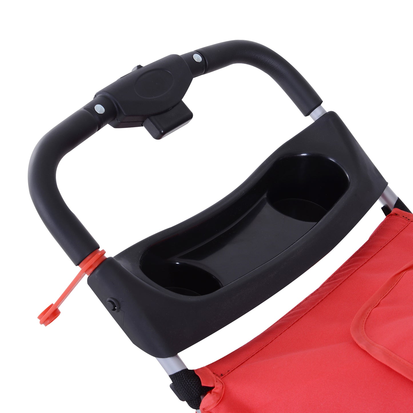 Pawhut Cochecito Mascotas Plegable Toldo Ajustable Tela Oxford 77x45x99,5cm Rojo_4