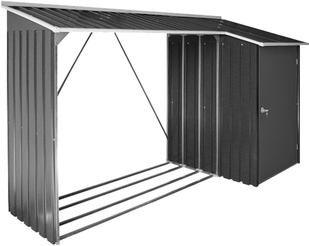 Duramax - Leñero Exterior Y Cobertizo -  - Metal - Gris Antracita -_1