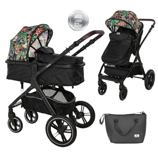 Carrito De Bebé Dúo Convertible Viola Hasta 22 Kg De Lorelli Tropical Flowers_0