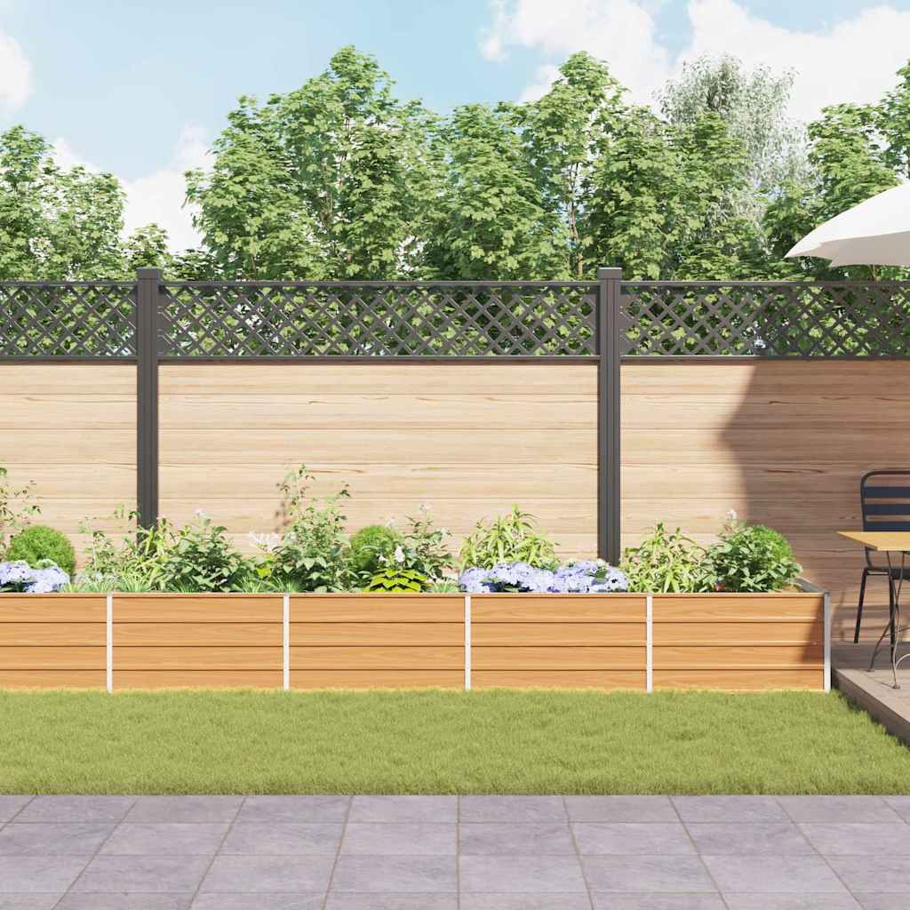 Arriate Elevado Marrón Claro 480 X 80 X 45 Cm Acero Galvanizado_3