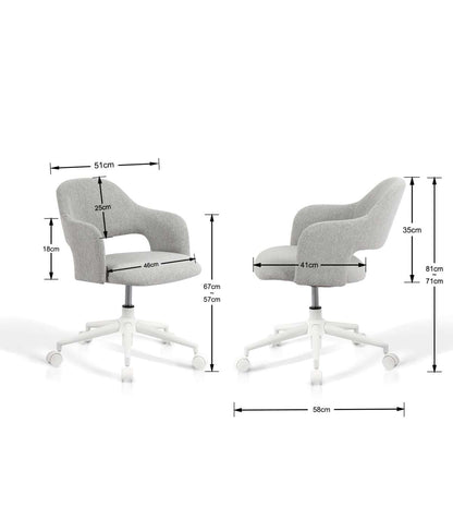 Silla Despacho Giratoria Elevable Acabado Gris, 58m(ancho) 71/81cm(altura) 58cm(fondo)_4