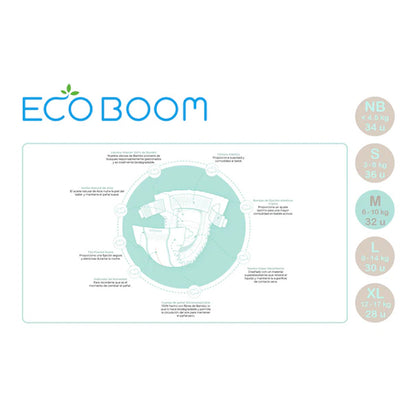 Pañal de Bambú Pure Premium ECO BOOM T3 (6 a 10 Kg) 32 uds