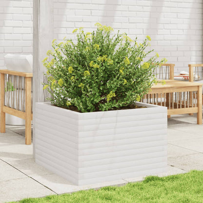 Jardinera Madera Maciza De Pino Blanco 70x70x45,5 Cm_2