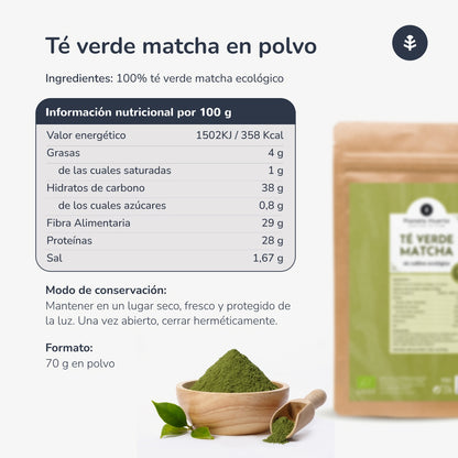 Té Matcha en polvo ECO Planeta Huerto 70 g