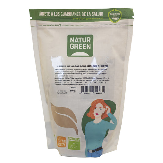 Harina de Algarroba Bio Sin Gluten NaturGreen 500 g