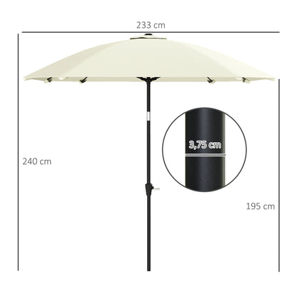 Outsunny Sombrilla De Terraza Exterior 233x233 Cm Con Ángulo Ajustable Crema_2