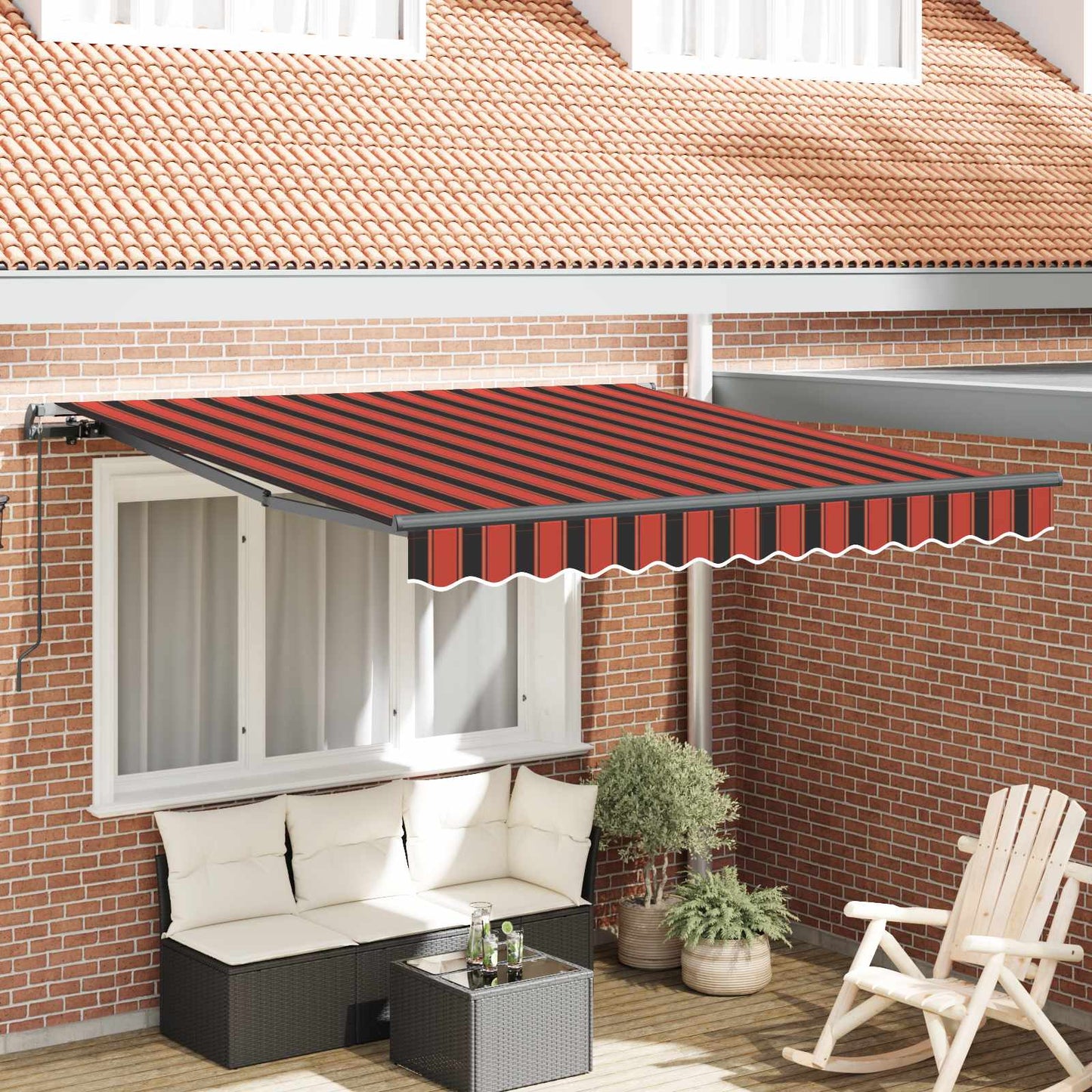 Toldo Retráctil Naranja Y Marrón 300 X 250 Cm_1