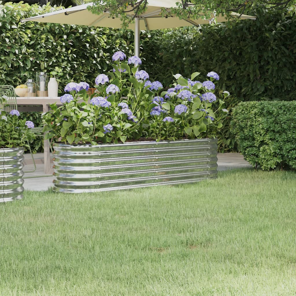 Jardinera Arriate Acero Galvanizado Plata 152x40x36 Cm_1