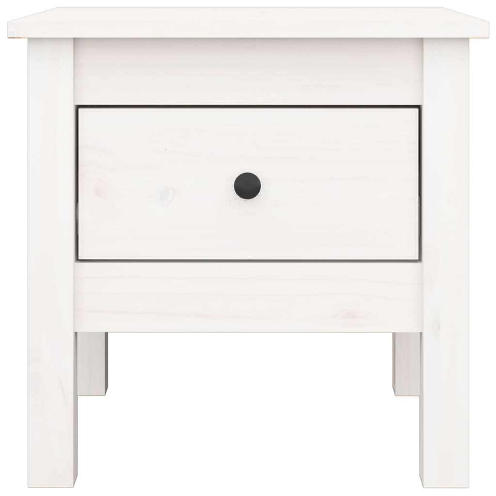 Mesa Auxiliar De Madera Maciza De Pino Blanco 40x40x39 Cm_4