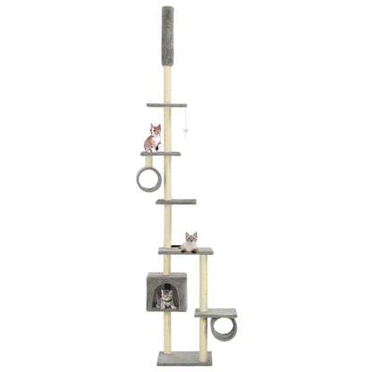 Vidaxl Rascador Para Gatos Con Poste Rascador De Sisal 260 Cm Gris_1