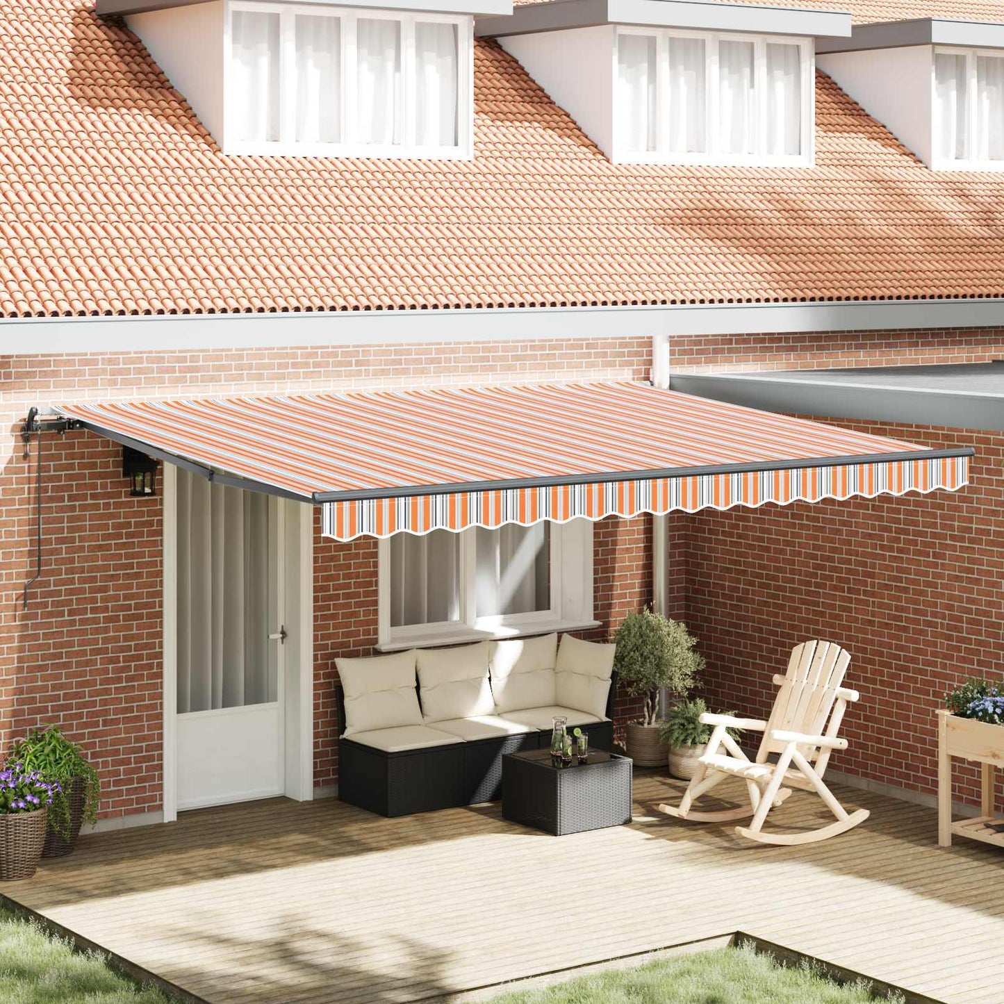Toldo Retráctil Multicolor 450 X 300 Cm Tela Y Aluminio_1