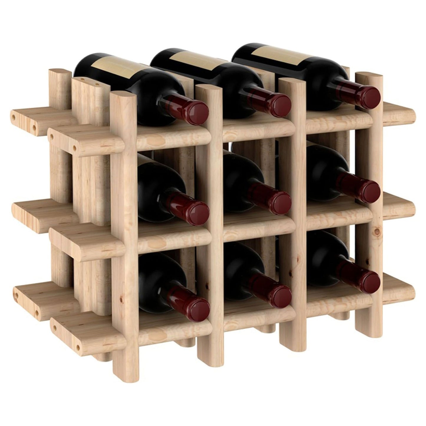 Botellero Modular Well Home Para 9 Botellas En Madera - 13,4x22x32,5 Cm_3