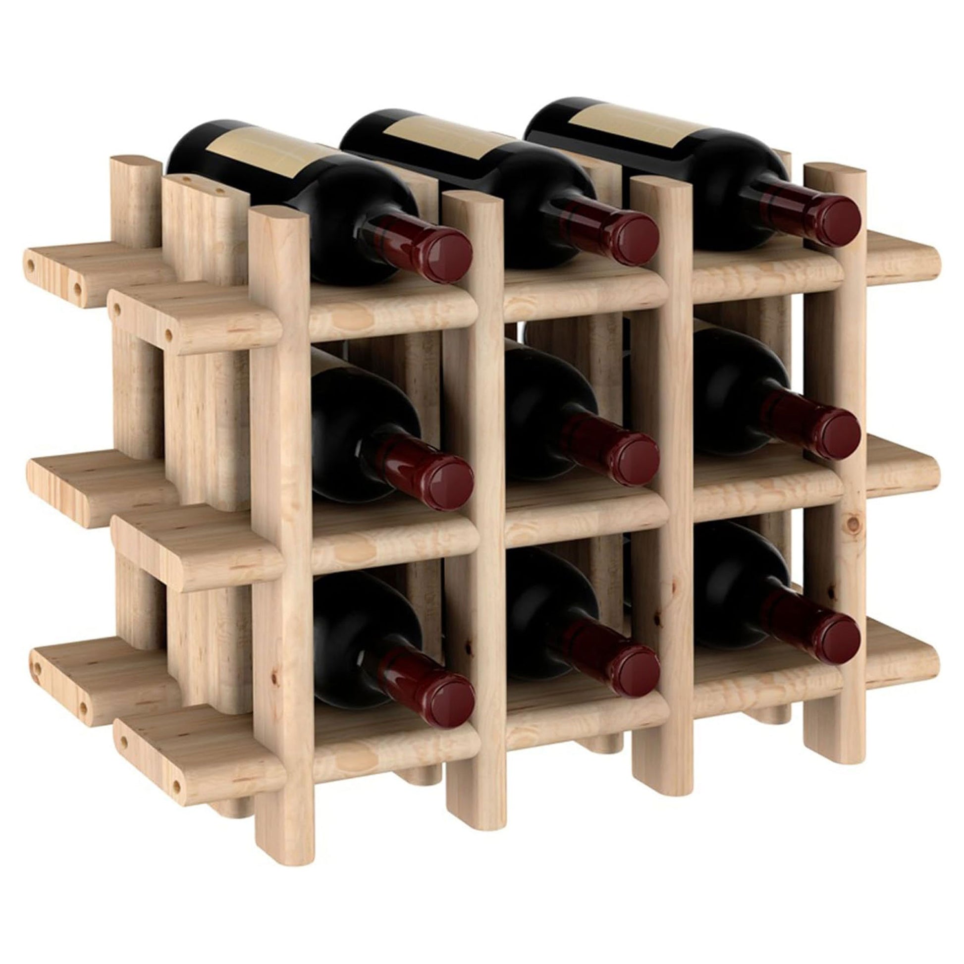Botellero Modular Well Home Para 9 Botellas En Madera - 13,4x22x32,5 Cm_3