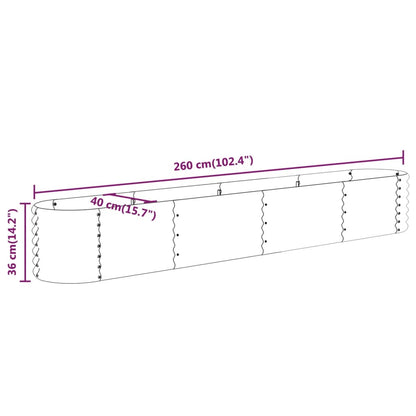 Jardinera Arriate Acero Galvanizado Gris 260x40x36 Cm_5