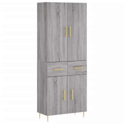 Aparador Alto Madera Contrachapada Gris Sonoma 69,5x34x180 Cm_1