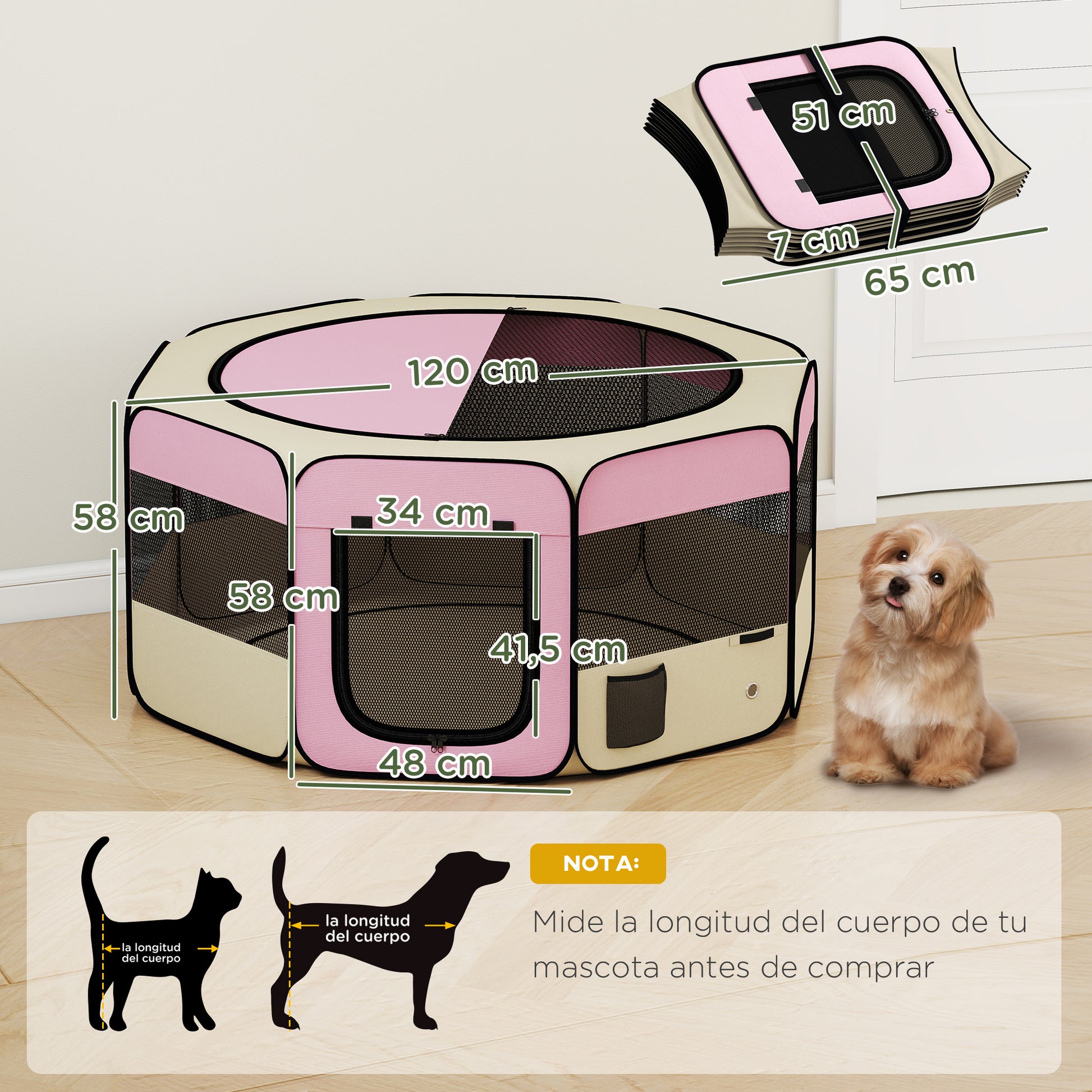 Pawhut Parque Plegable Para Perros Y Gatos_2