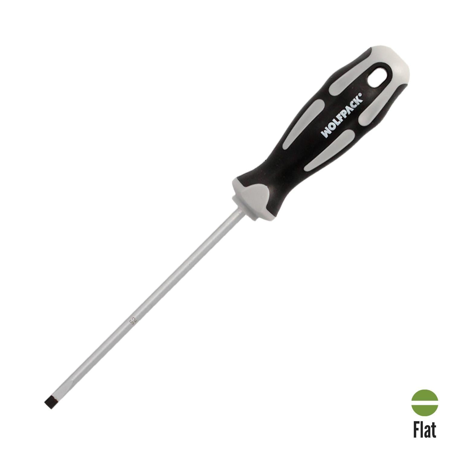 Destornillador Plano Vaciado Acero S2 Mango Tpr Bimaterial. Medida 1,0 X Ø 5,0 X 125 Mm.  Din5265_0