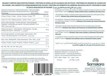 Proteína De Calabaza Tostada Bio - 500g | Proteína Vegetal Ecológica Vegana Para Batidos Y Repostería_1