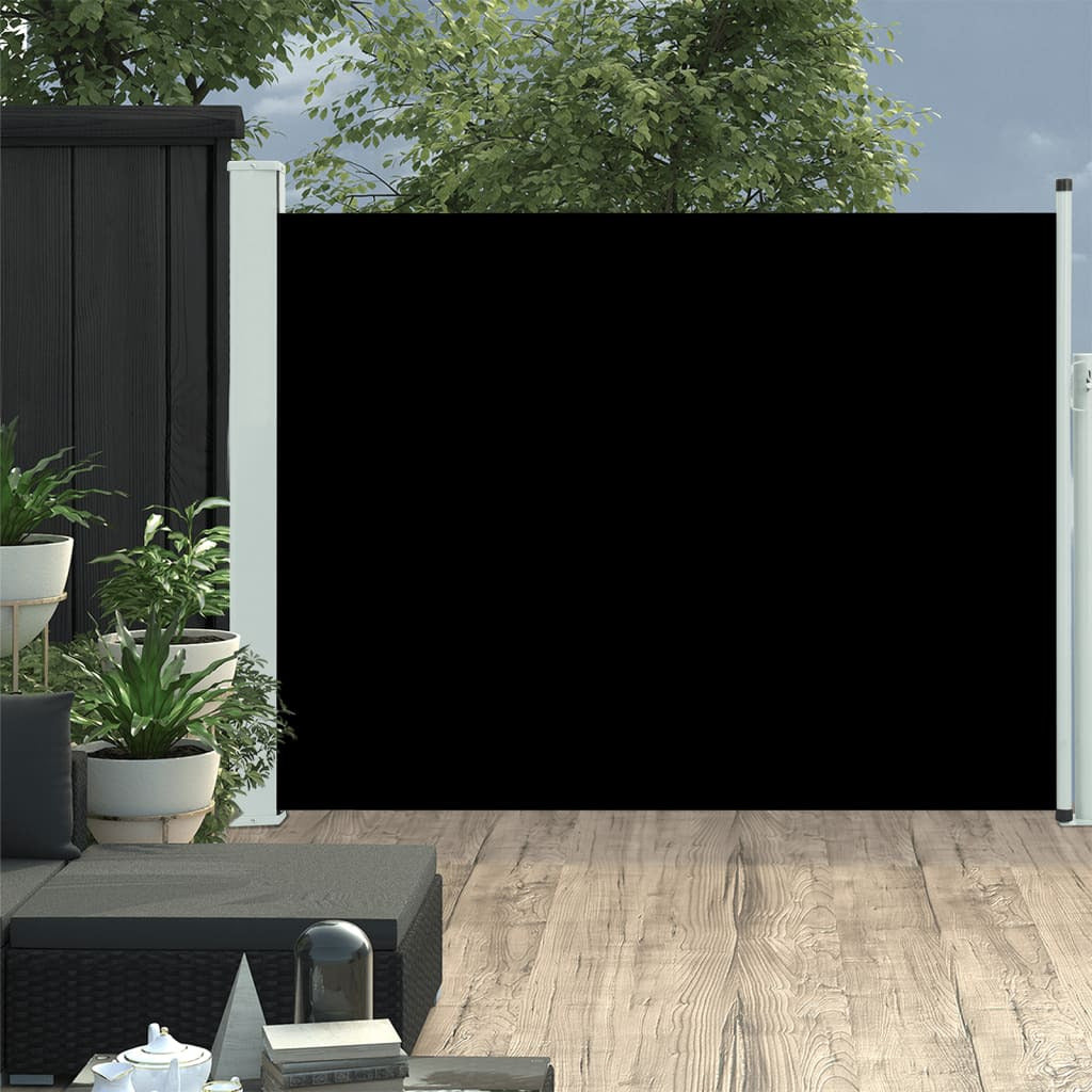 Vidaxl Toldo Lateral Retráctil Para Patio Negro 140x500 Cm_1